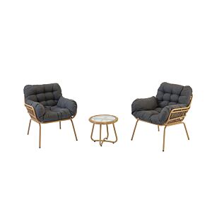 Set BALCON NEW LA VIDA + Table Basse - Gris Meubles jardin
