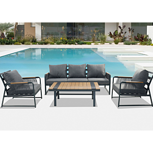 SALON De JARDIN ASHWOOD - Gris Foncé