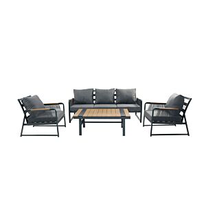 SALON De JARDIN ASHWOOD - Gris Foncé