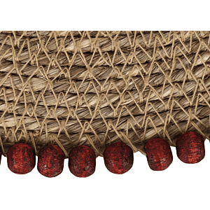Sous-assiette en jute dentelle POM POM - Rouge / Vert