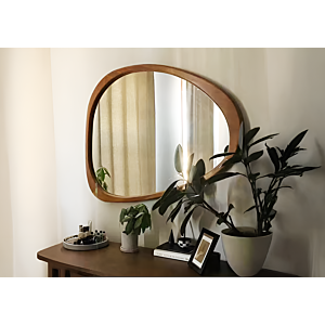 MIROIR DECORATIF 55x45x3,5cm - Marron foncé