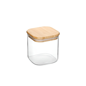 Bocal En Verre Avec Couvercle Bambou 800ml - Blanc Art de la table-printemps