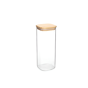 Bocal En Verre Avec Couvercle Bambou 1900ml - Blanc Art de la table-printemps