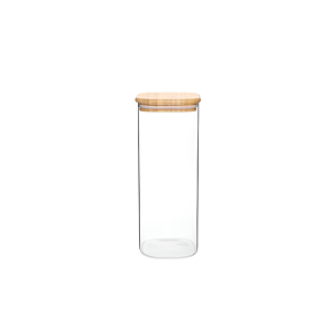 Bocal En Verre Avec Couvercle Bambou 1900ml - Blanc