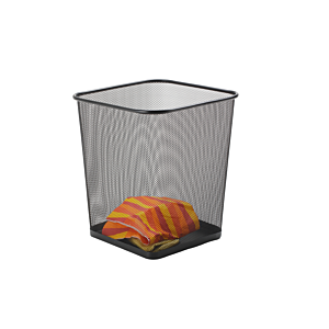 Poubelle carrée en métal - Noir Poubelles de Bureau