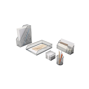 Set de 5 pièces d'accessoires de bureau - Argenté Set Accessoires Bureau