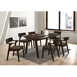 SET MOCCA TABLE + 6 CHAISES - Marron