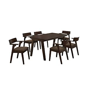 SET MOCCA TABLE + 6 CHAISES - Marron Sets Table avec chaises