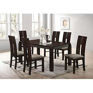 SET ROBUSTA TABLE + 6 CHAISES - Marron