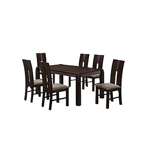 SET ROBUSTA TABLE + 6 CHAISES - Marron Sets Table avec chaises