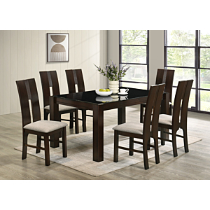 SET BISCOTI TABLE + 6 CHAISES - Marron
