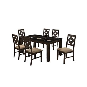 SET SAVEUR TABLE + 6 CHAISES - Marron Sets Table avec chaises