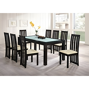 SET ROAST TABLE + 8 CHAISES - Wengé