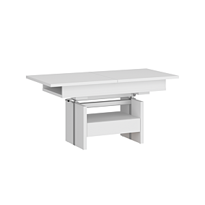 TABLE BASSE CORTADO ajustable avec 1 tiroir -Blanc
