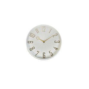 HORLOGE MURALE 30.6x30.6x4.5cm - Blanc / Doré Horloges
