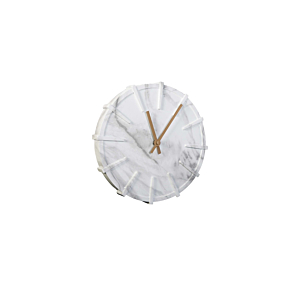 HORLOGE MURALE Effet Marbre 25cm - Blanc