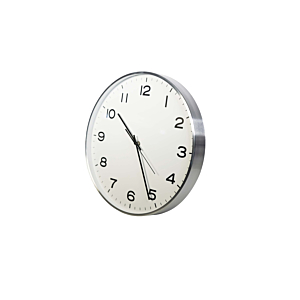 HORLOGE MURALE 40x4.7cm - Blanc / Argenté