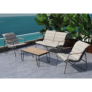 SET JARDIN EASY + TABLE BASSE - Gris