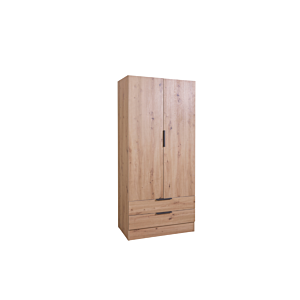 ARMOIRE ESPRESSO 2 PORTES + 2 TIROIRS - Chêne