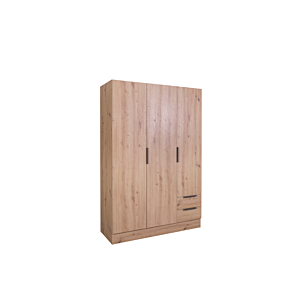 ARMOIRE ESPRESSO 3 PORTES + 2 TIROIRS - Chêne