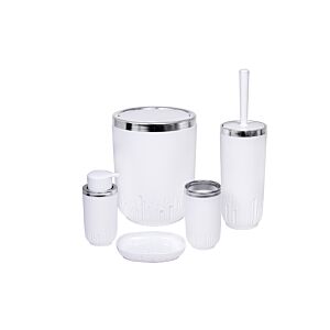 Set de salle de bain 5 pièces - Blanc / Argenté Salle de Bain
