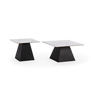 Set De 2 Tables Basses Carrées MERVE - Blanc Mat