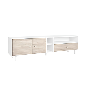 Meuble TV ROALD - Chêne / Blanc