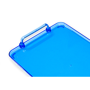 Plateau AURORA grand 38x26 cm - Bleu transparent