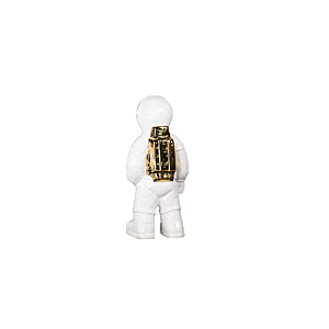DECORATION SCULPTURE ASTRONAUTE - BLANC/DORÉ