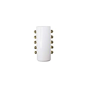 VASE EN CÉRAMIQUE EN BLANC AVEC SPHÈRES -DORÉES Décorations