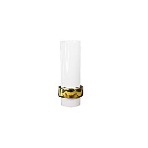 VASE PERLINA EN CERAMIQUE EN BLANC AVEC CERCLE - DORÉ Décorations