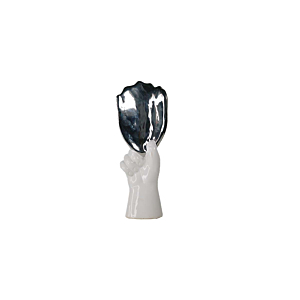 DECORATION À POSER SCULPTURE VISAGE 9cm – ARGENTÉ