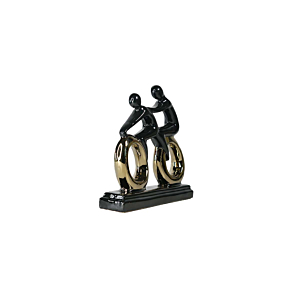 STATUE DECORATIVE DUO- CYCLETTE - NOIR/DORÉ