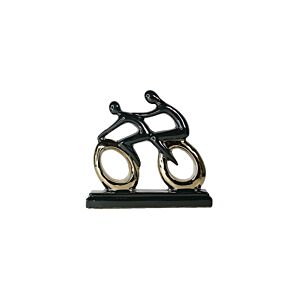 STATUE DECORATIVE DUO- CYCLETTE - NOIR/DORÉ Décorations