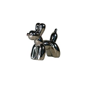 STATUT DECORATIVE CHIEN DE BONHEUR – ARGENTÉ Décorations