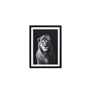 TABLEAU LE LION AVEC CADRE - BLANC / NOIR Tableaux