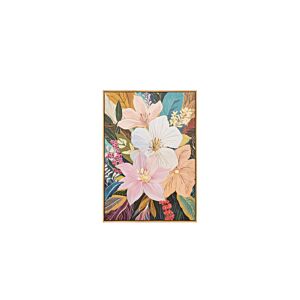 TABLEAU FLEURS AVEC CADRE – Multicouleur Tableaux
