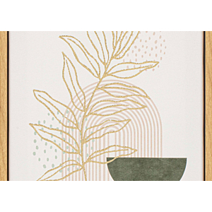 TABLEAU FLORAL DORE AVEC CADRE 18x24x2,3 - Multicouleur