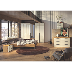 Double Commode SPOSAMI - Blanc / Chêne