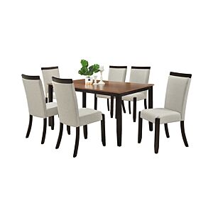 Set Table À manger EDEN Avec 6 Chaises - Marron / Crème