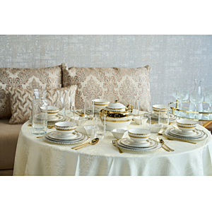 Set Service À Soupe 15 Pièces Motifs Ethniques - Doré