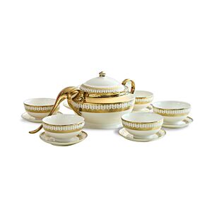 Set Service À Soupe 15 Pièces Motifs Ethniques - Doré Art de la table Ramadan