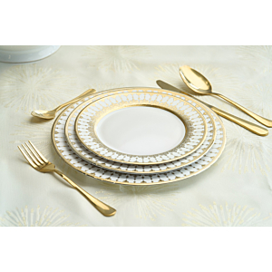 Set Service D'assiettes 36 Pièces - Doré