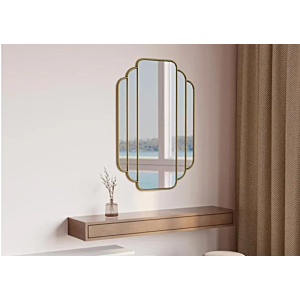 MIROIR DECORATIF EVENTAIL EN FER 80x120 cm - DORÉ