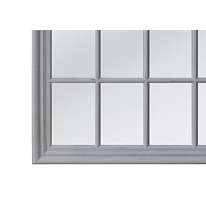 Miroir Décoratif Fenêtre En Bois - Gris