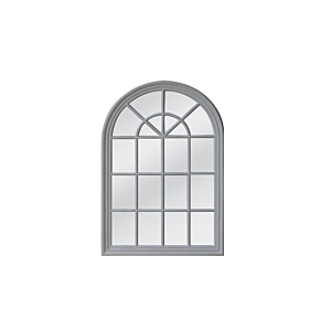 Miroir Décoratif Fenêtre En Bois - Gris Décorations