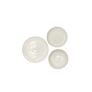 SET DE 12 ASSIETTES ARABESQUE 26,7CM X 4, 19CM X 4, 20,3CM X 4 - Blanc Serviteurs
