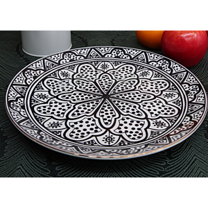 ASSIETTE ARABESQUE CREUSE 25CM - Blanc / Noir