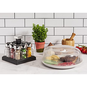 CARROUSEL CARRÉ 8 POTS AVEC COUVERCLES PLASTIQUES - BLANC