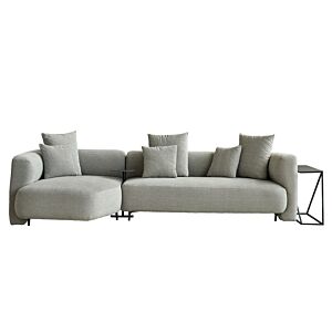 SALON MILANO + CONSOLE + TABLE DE COIN RONDE - GRIS
